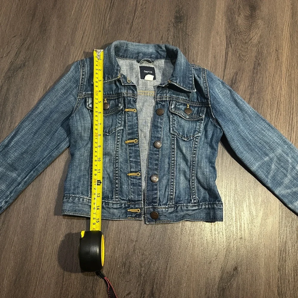 Girls Size 8 Blue Denim Trucker Jacket Classic Button Front